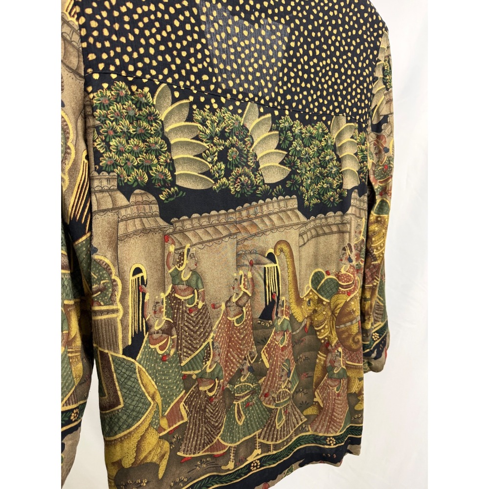 Signet New York Vintage Elephant Novelty Print Blazer Jacket Rayon Large USA - Picture 5 of 16